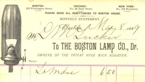 Boston Lamp Co. Billhead